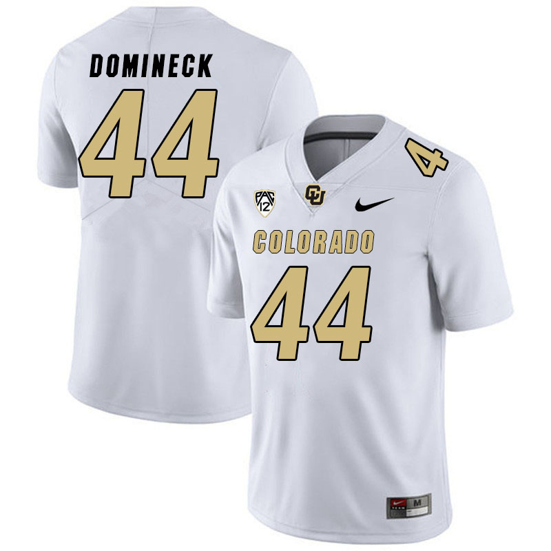 Men #44 Jordan Domineck Colorado Buffaloes College Football Jerseys Stitched Sale-White - Click Image to Close